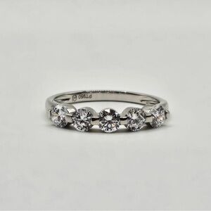 1.00 CT 950 Platinum Brilliant Round Five Stones VS2 Lab Diamond Ring Band